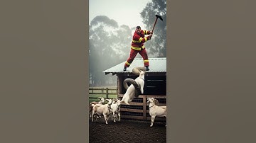 Python Wrap Goat At Barn – Fire Fighter Acts Quick Miracle #FireFighter #AnimalRescue #Python