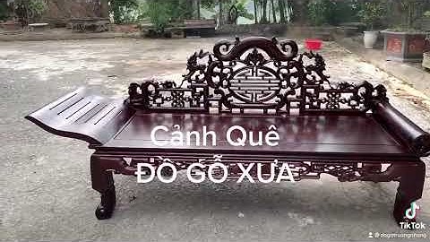 Giường đơn trạm Triện tàu lối cổ xưa chàng kỷ - sập gụ tủ chè bàn ghế cổ tủ  bày đồ nội thất nhà gỗ