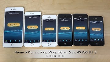 iPhone 6 Plus vs. 6 vs. 5S vs. 5C vs. 5 vs. 4S iOS 8.1.3 - Internet Speed Test (4K)