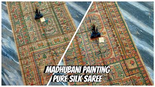 Pure Silk Madhubani Painting Saree Available On Nisha Fabrics Contact 6204444367 For Buying