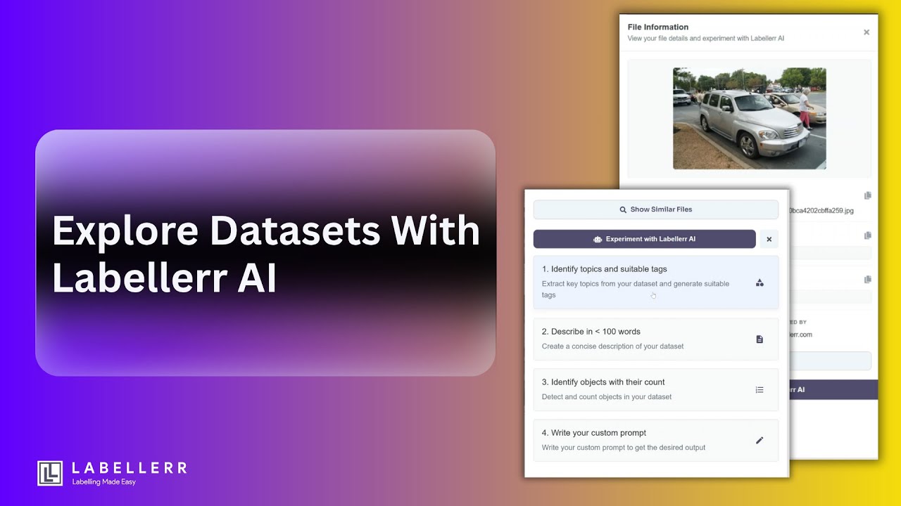 Explore Your Dataset with Labellerr’s AI: Tags, Descriptions, Object Counts & More!
