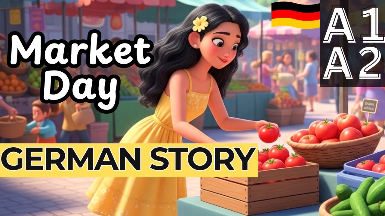Learn German A1-A2 Story: Market Day🛒 |  Slow Story for Beginners