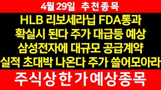 4월29일 위너스TV 주식 추천주 - 리보세라닙 FDA통과 확실시 된다 ,삼성전자에 대규모 공급계약 , 앞으로의 실적대폭 향상이 기대되는 기업 !!!