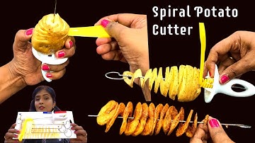Spiral Potato Cutter with 4 Skewers Review | Potato Twister Demo
