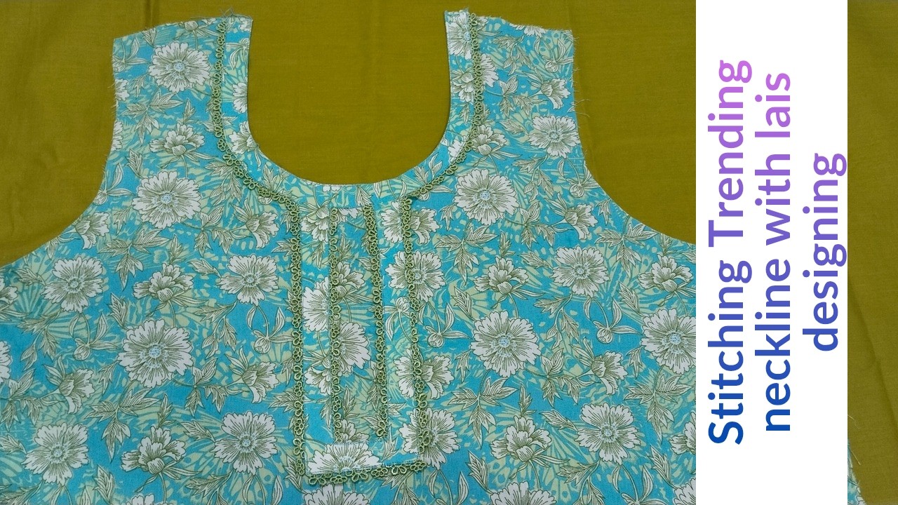 Stylish neckline with lais designing