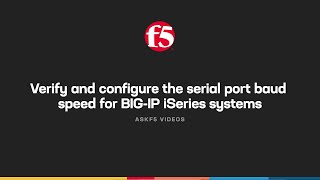 Verify and configure the serial port baud settings for BIG-IP iSeries systems