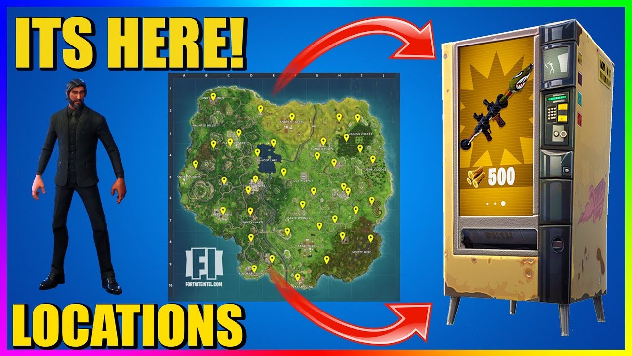 fortnite vending machines map fortnite battle royale - fortnite free vending machine map