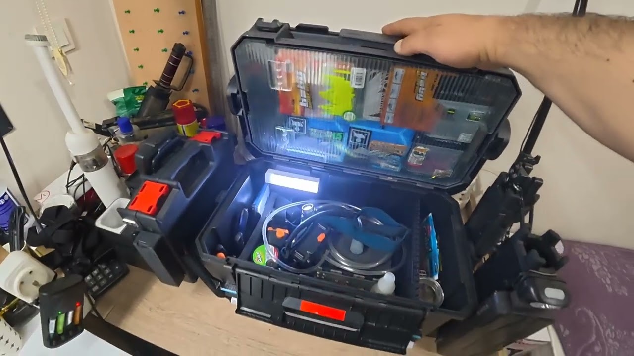 Balıkçı çantası modifiyesi, ışıklandırma ve livar monte ettim.