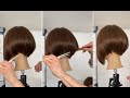 How to cut a Stacked Bob | Technique Creating a beautiful graduated shape &amp; Finishing Hairline