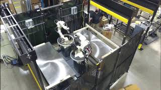 Dt-Arc Production Robotic Welding Cell, Dual Fd-B6 Robots With Roll Top Automated Safety Barriers