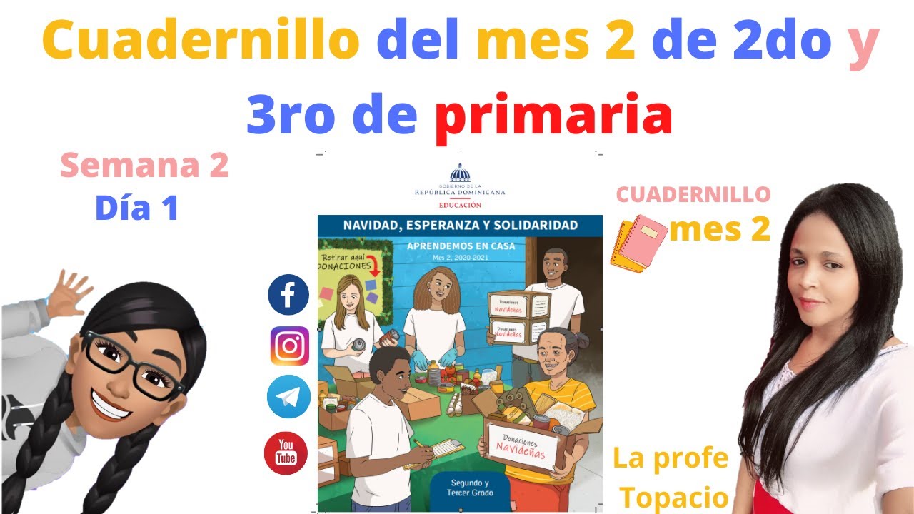 Cuadernillo del mes 2 de 2do y 3ro de primaria, semana 2 día 1. - YouTube