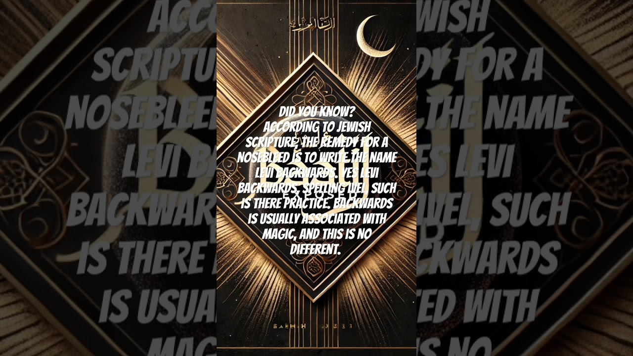 Jewish remedy for a nosebleed. Gittin 69a 