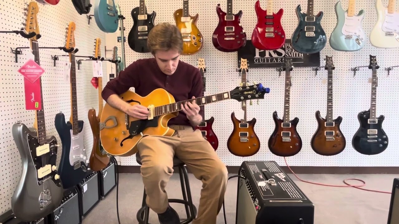 Used 1961 Guild CE100B Blonde Archtop Electric Guitar Single P-90 Pickup with Hard Case