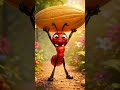 Mehnati Ant rhyme 💪 |Hardworking Ant rhyme for Kids | Cute Ant #Shorts #hindirhymes