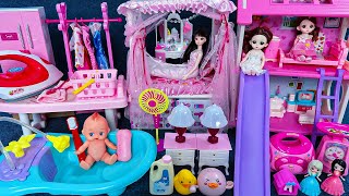 65 Minutes Satisfying with Unboxing Pink Princess House & Swing Slide Collection Toys Review | ASMR