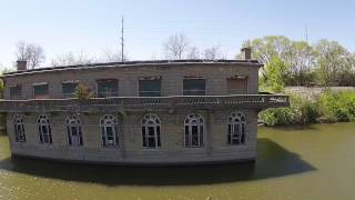 Staley pump house on lake Decatur by Drone_dude