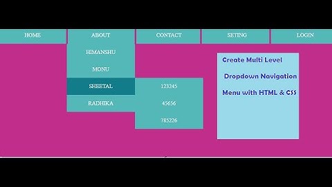 Create Multi Level Dropdown Navigation Menu with HTML & CSS
