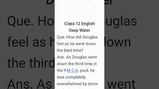 How did Douglas feel as he went down the third time? Class 12 English Cbse Exam