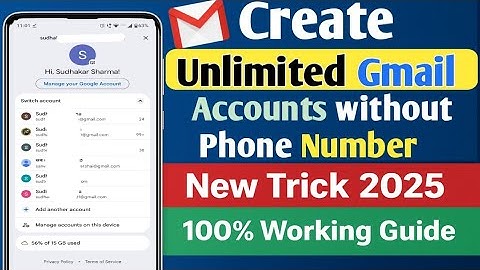 How To Create Unlimited Gmail Accounts Without Phone Number | Unlimited Gmail Account Create Method