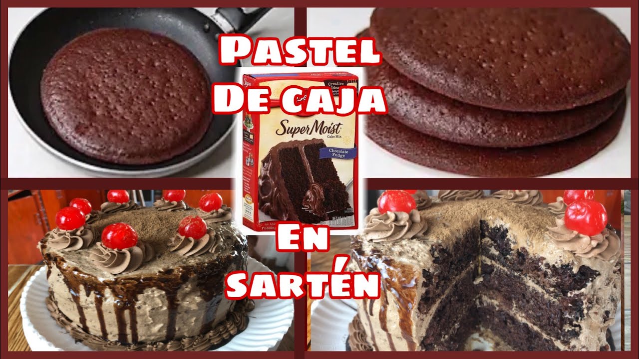 Pastel de chocolate de caja en sartén + te enseño a preparar CREMA PARA  BATIR CASERA desde cero - YouTube