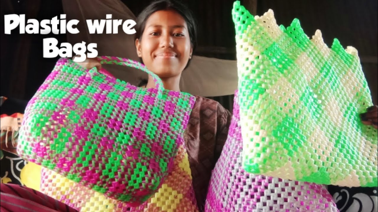 These beautiful Bags are made by me👜@Riyeli870 #plasticwirecraft #plasticwirekudai