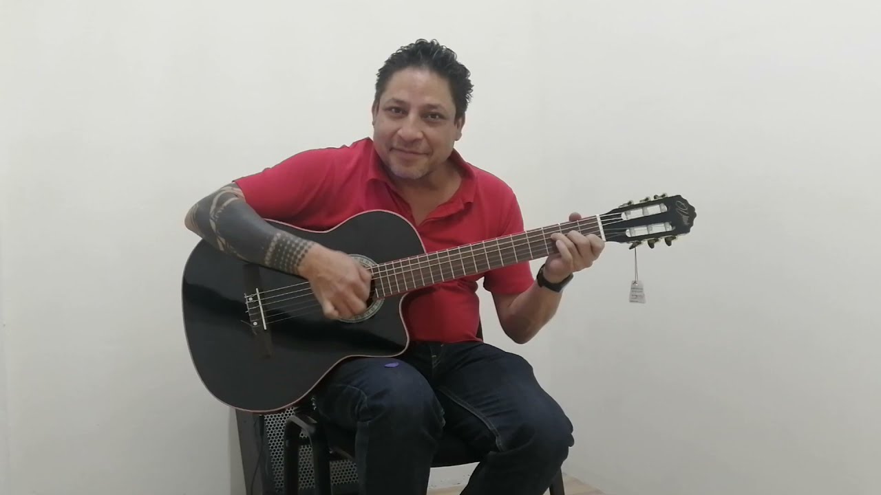 Guitarra electroacustica Vitale Cg3901-bk - YouTube