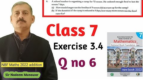 Class 7 Exercise 3.4 Q no 6 NBF Maths Ex 3.4 Inverse Proportion تناسب معکوس Sir Nadeem Munawar