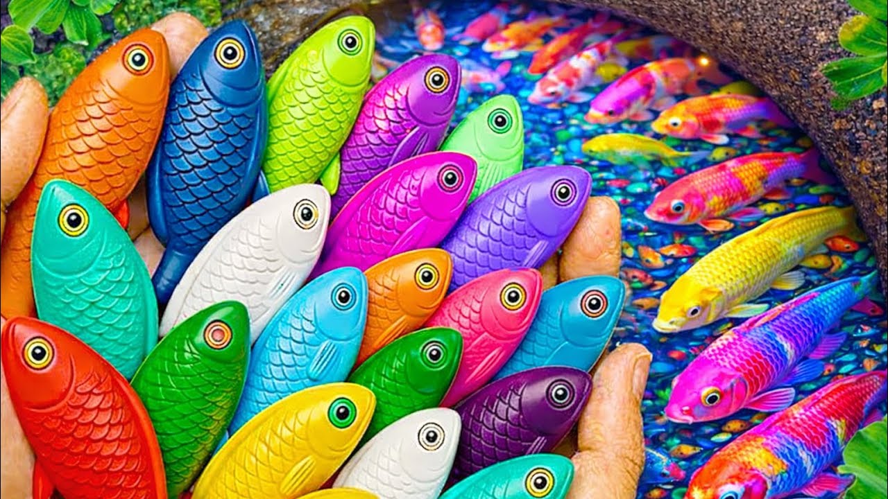 So Many Adorable Fish! Catching Koi and Goldfish in a Cute Egg Container 🐟✨