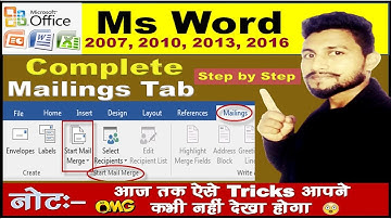 Ms Word Mailings Tab In Hindi | How to use Mailings Tab Microsoft Word |  Ms Word Mailings Menu |