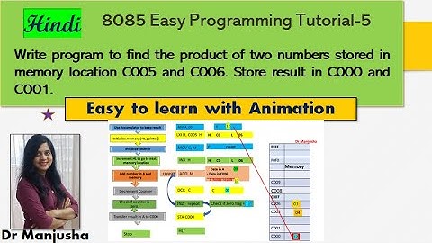 8085 program to find the product of two numbers stored in memory