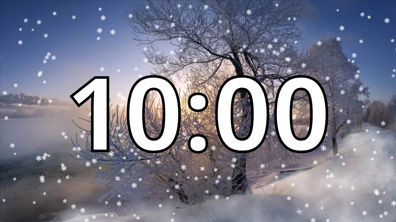 10 Minute Winter Countdown Timer With Music and Alarm (Simple Beep