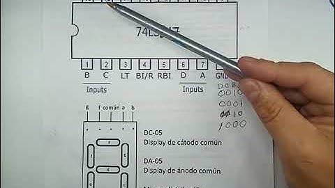 Conexión de un decodificador 7447 a un display de 7 segmentos de ánodo común