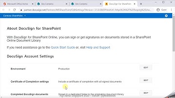 Change DocuSign Settings on SharePoint