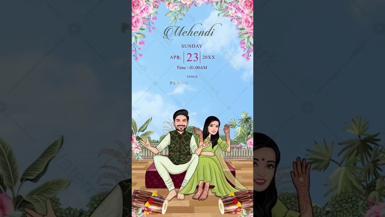 Punjabi Sikh Wedding Invitation | Caricature Invitation Video | Anand Karaj Wedding Invite | VG-2092