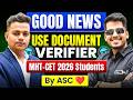 GOOD NEWS for MHT-CET 2026 Students | Document Verifier Update!