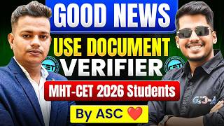 GOOD NEWS for MHT-CET 2026 Students | Document Verifier Update!