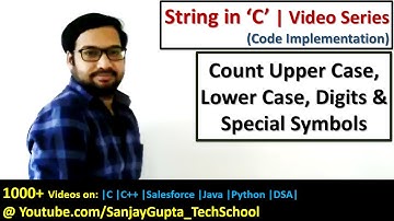 C Programming - Count Upper Case, Lower Case, Digit and Special Symbols in String
