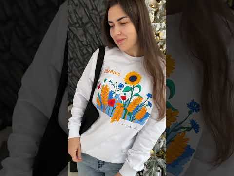 Світшот з принтом Польові квіти, білий, жіночій, Україна, бренд Малюнки, видео 2