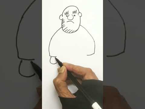 How to Draw a Cartoon Character: Rough Man Redneck | Step-by-Step Tutorial #shorts