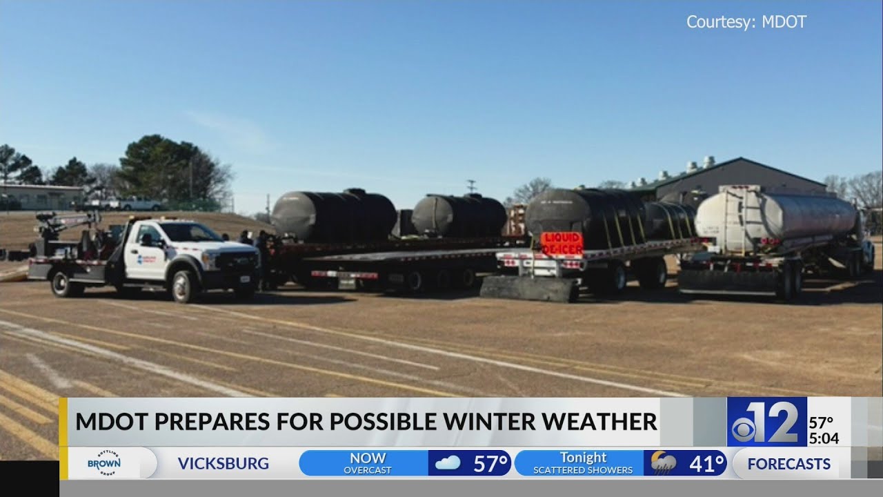 Mdot R MDOT readies snow plows, salt brine for winter storm - YouTube