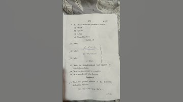 Partial differential equation,que. Paper,m.sc. (previous), 2024 , pt. Sundarlal sharma university.