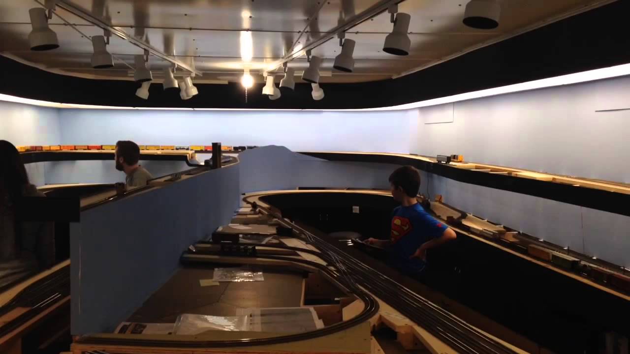 My brother Mike's whole basement train layout - YouTube