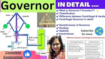 Governor | Theory of Machine | Centrifugal Governor | Difference between Centrifugal and Inertia