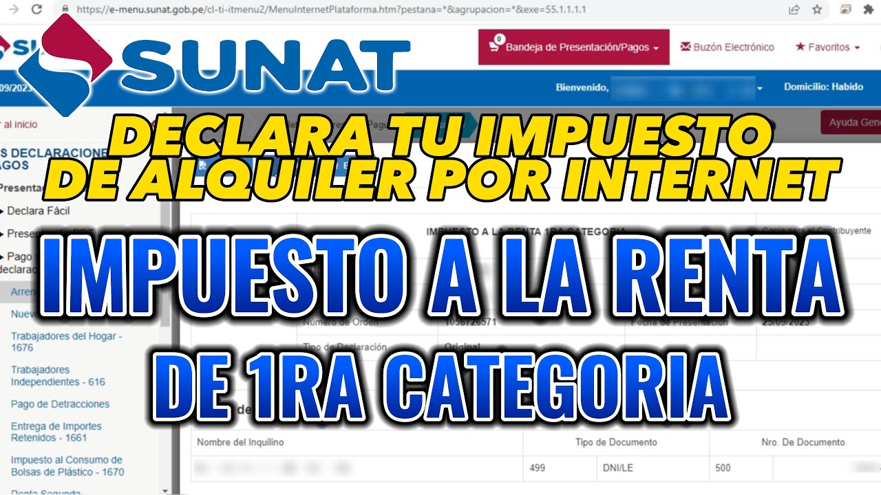 ¿Cómo Declarar el Impuesto a la Renta de 1ra Categoría? | Ep#7 - YouTube
