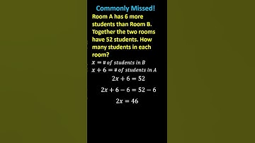 Commonly Missed Math Problem: Number of Students in Two Room #maths