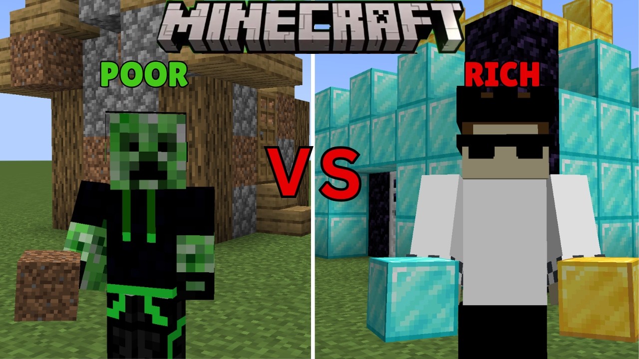 We Challenged Ourselves to Build POOR vs RICH Bases in Minecraft - YouTube