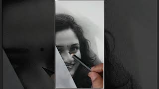 Realistic pencil drawing of a girl Samayna the girl who attracts freshness with her smile 😊
