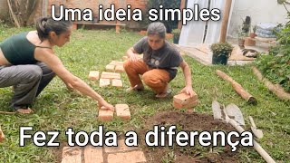 Mais uma ideia pro quintal utilizando tijolos + novo projeto Diy 