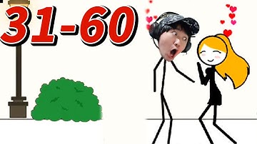 Draw Line Puzzle - Levels 31-60 Stickman Gameplay Walkthrough