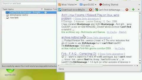 ktimetracker 4.5: Demo of "track active applications" feature